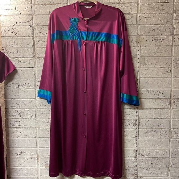 Vanity Fair Vintage nightgown robe nightgown 2pc Set 70s Large - Picture 6 of 11